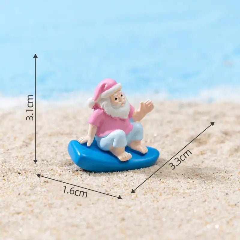 Mini Resin Summer Santa Figurine – Beach & Garden Décor Resin Figurine Axl A1