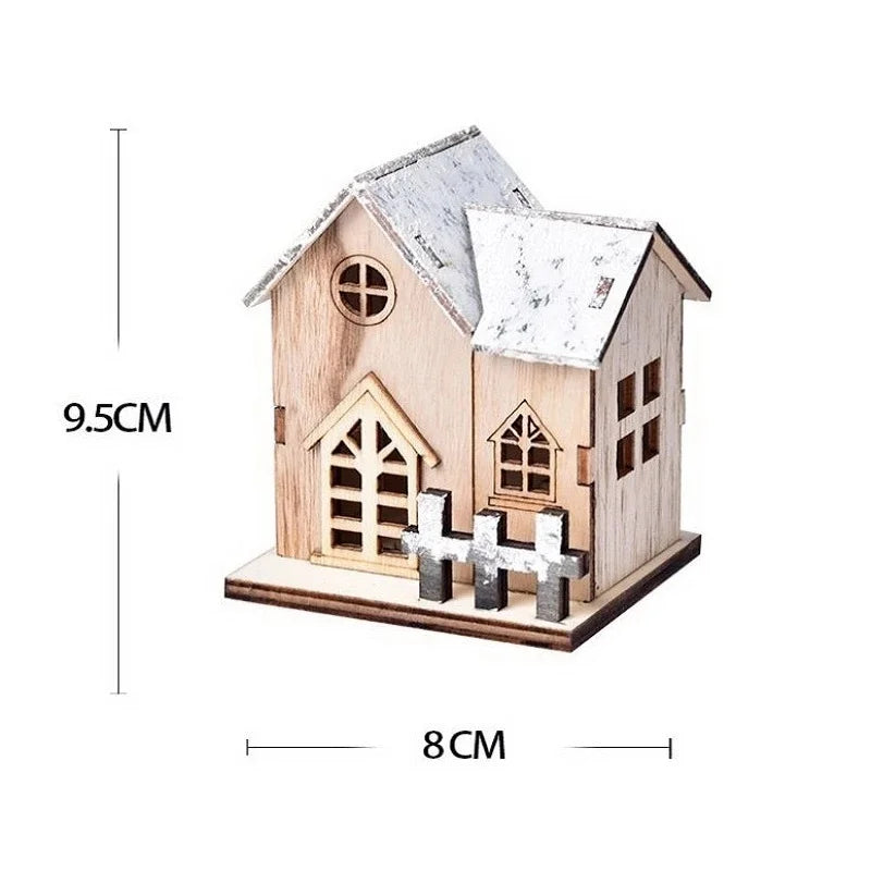 Christmas LED Wooden House Ornament – Festive Xmas Cabin Decor Christmas Ornament Axl