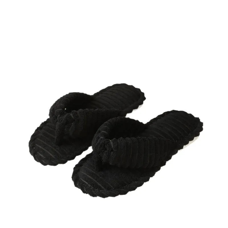 Women's Corduroy Plush Slippers – Soft Sole Indoor Slides Indoor Slippers Axl