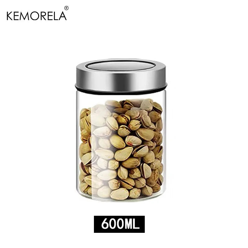 KEMORELA Glass Airtight Storage Jar – Coffee, Cereal & Snacks Glass Storage Jar Axl 600ML