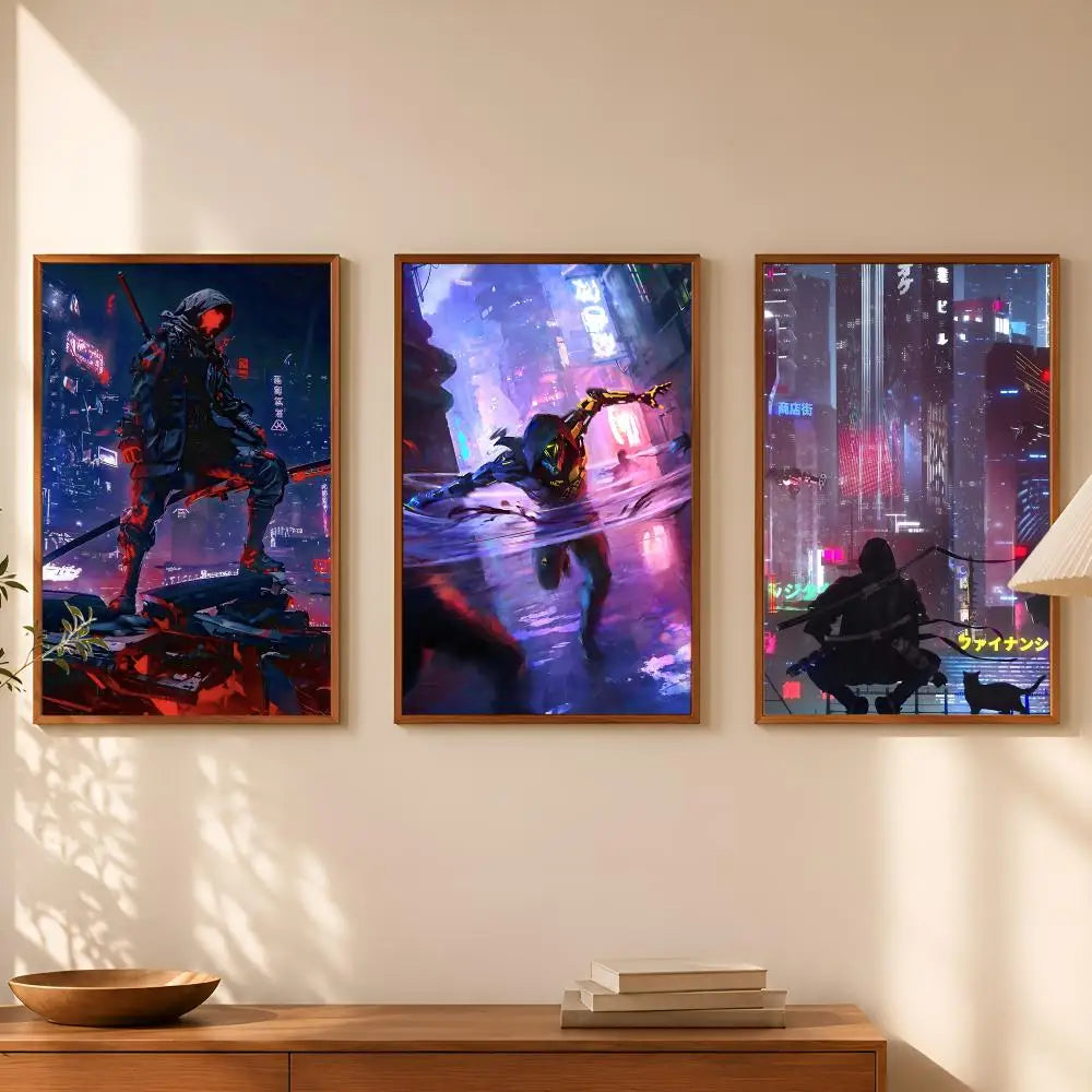 Ghostrunner Game Poster – Self-Stick HD Waterproof Wall Art Gaming Wall Poster Axl