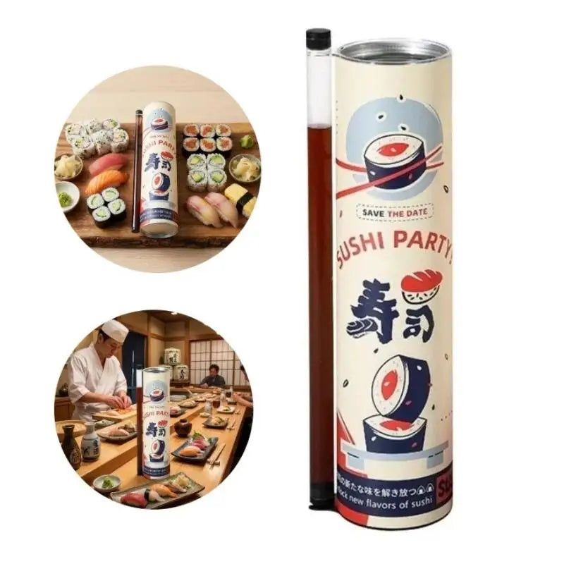 3-Pack Sushi Push Box with Sauce Straw | Bento Paper Mold Sushi Push Box Axl