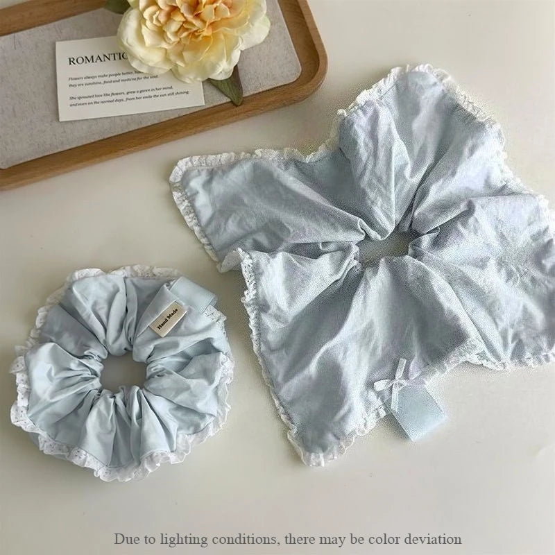 Women's Light Blue Hair Scrunchie – Korean Minimalist Hair Tie Hair Scrunchie Axl all-2pcs