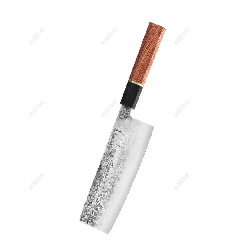 WXCOO Santoku Knife – Forged Hammer Pattern Chef Knife Santoku Chef Knife Axl D Meat Cleaver
