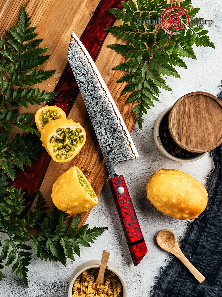 Grandsharp 8" Kiritsuke Knife – 55-Layer Damascus Steel Chef Knife Damascus Chef Knife Axl