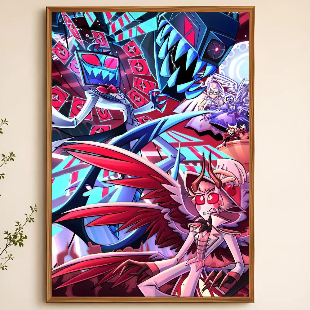 Hazbin Hotel Poster Self-Adhesive Waterproof Wall Art Decor Decorative Wall Poster Axl White17 30X40cmNoframe