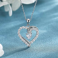 Huitan Heart Pendant Necklace – Full CZ Women's Wedding Jewelry Heart Pendant Necklace Axl XL940 45cm