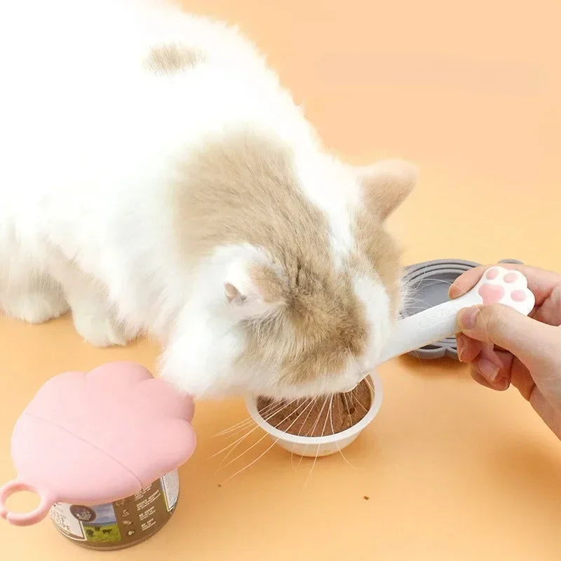 Silicone Pet Can Spoon & Airtight Lid – Cat & Dog Feeder Tool Pet Feeding Tool Axl