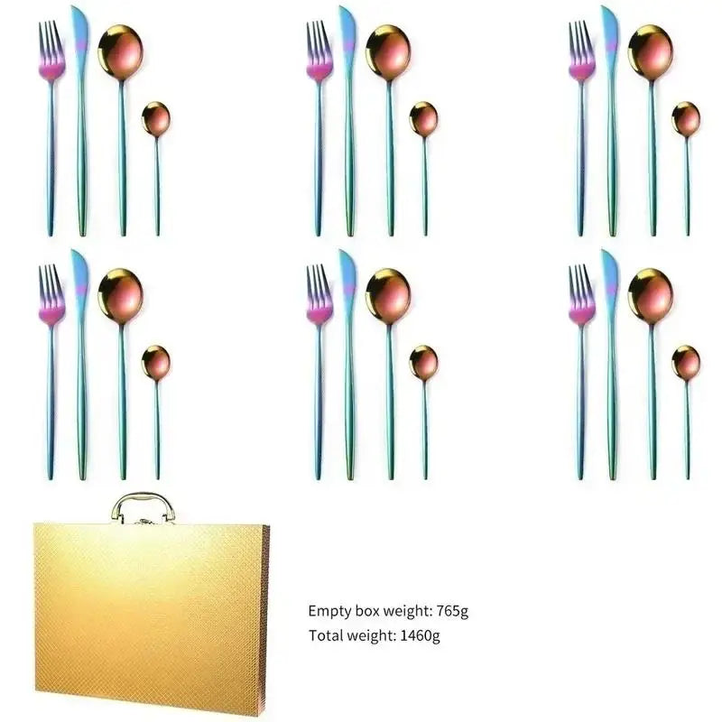 24-Piece Stainless Steel Flatware Set with Gift Box – Serves 6 Flatware Set Axl