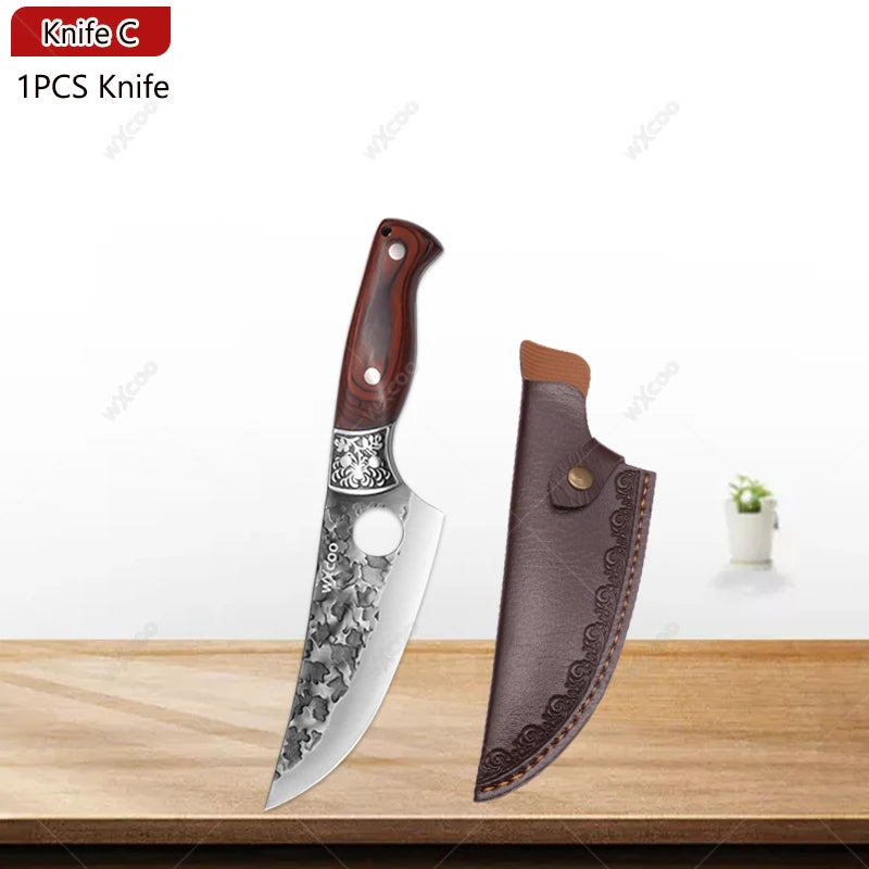 WXCOO Forged Boning & Cleaver Chef Knife | High Carbon Steel Forged Chef Knife Axl Knife C