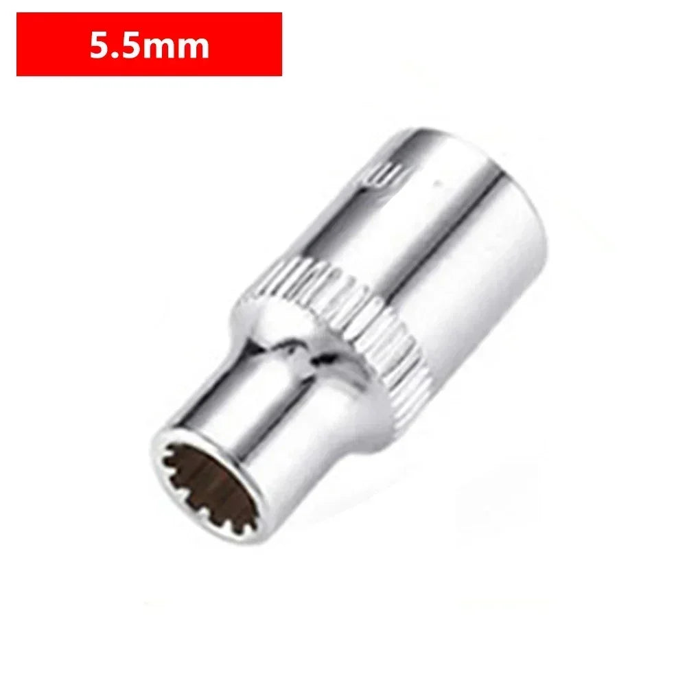 12-Point Socket Bit 1/4" Drive – Short Head 4–14mm Chrome Socket Bit Axl 5.5mm China Mainland