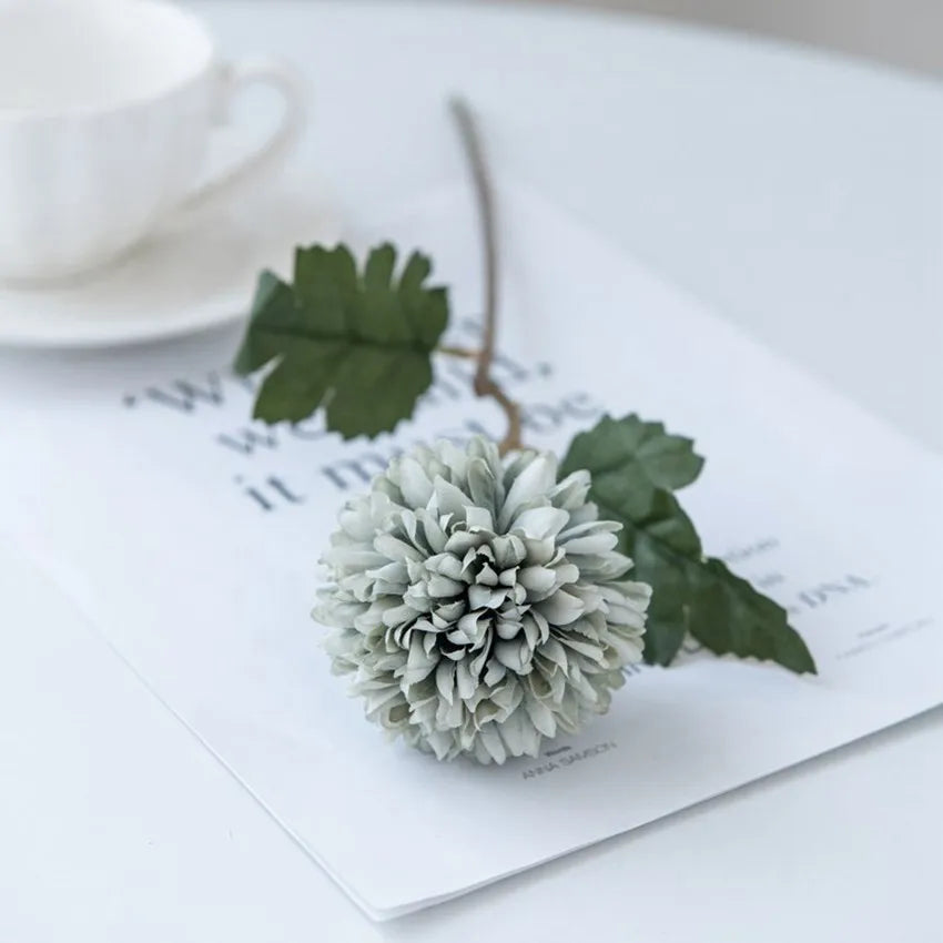 Silk Ball Chrysanthemum Artificial Flowers – Wedding & Home Décor Artificial Silk Flowers Axl color 8 2 pcs
