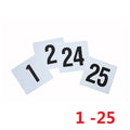 Plastic Table Number Cards 1–100 Double-Sided | Wedding & Events Table Number Cards Axl White 1 to 25