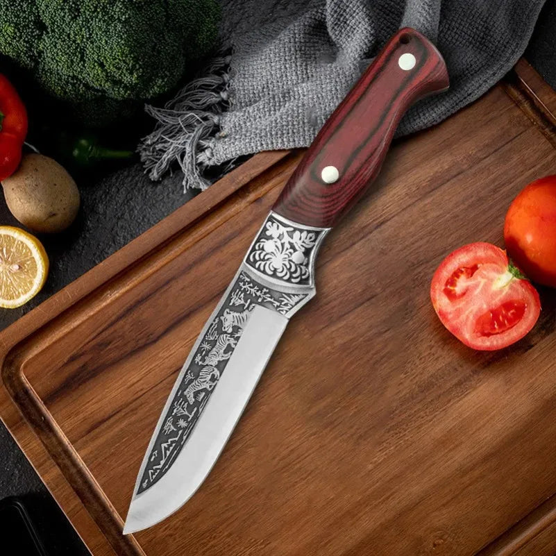 InLeung Handmade Boning Cleaver Knife – Wood Handle Chef Blade Cleaver Boning Knife Axl