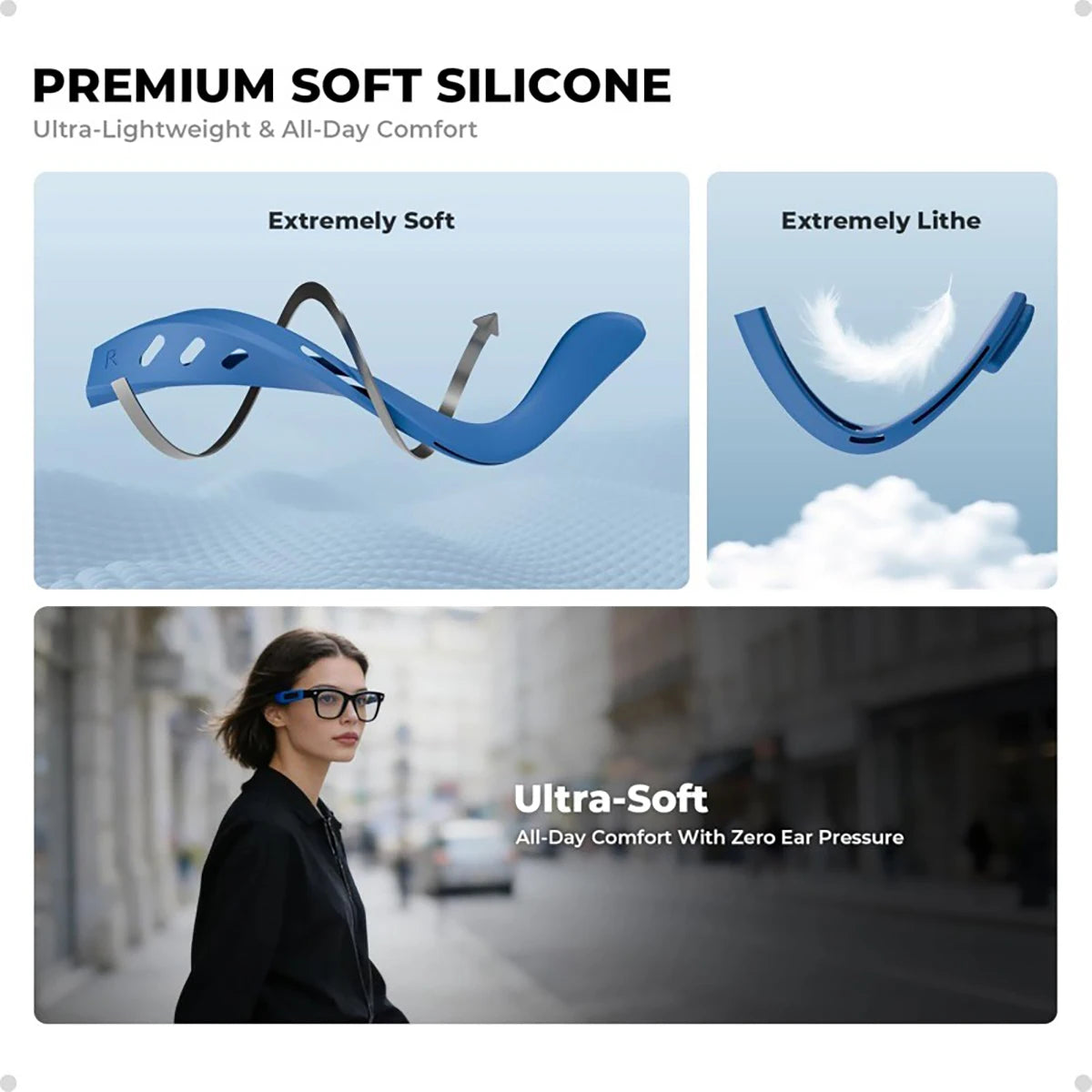 Anti-Slip Silicone Eyeglass Ear Hooks – Sweat-Resistant Grip Eyeglass Ear Hooks Axl