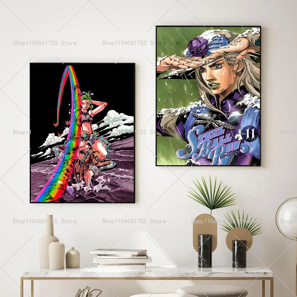 JoJo's Bizarre Adventure Anime Poster – Self-Adhesive Wall Art Anime Wall Poster Axl