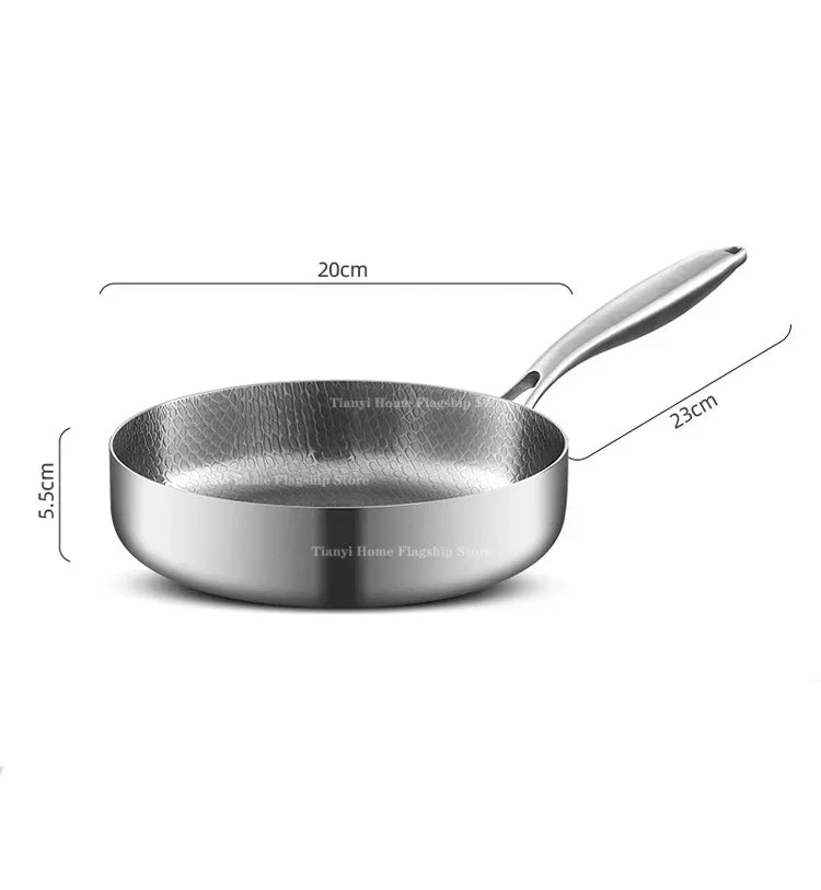 Titanium Stainless Steel Non-Stick Skillet 20/24/28cm Stainless Steel Skillet Axl As whown 20cm