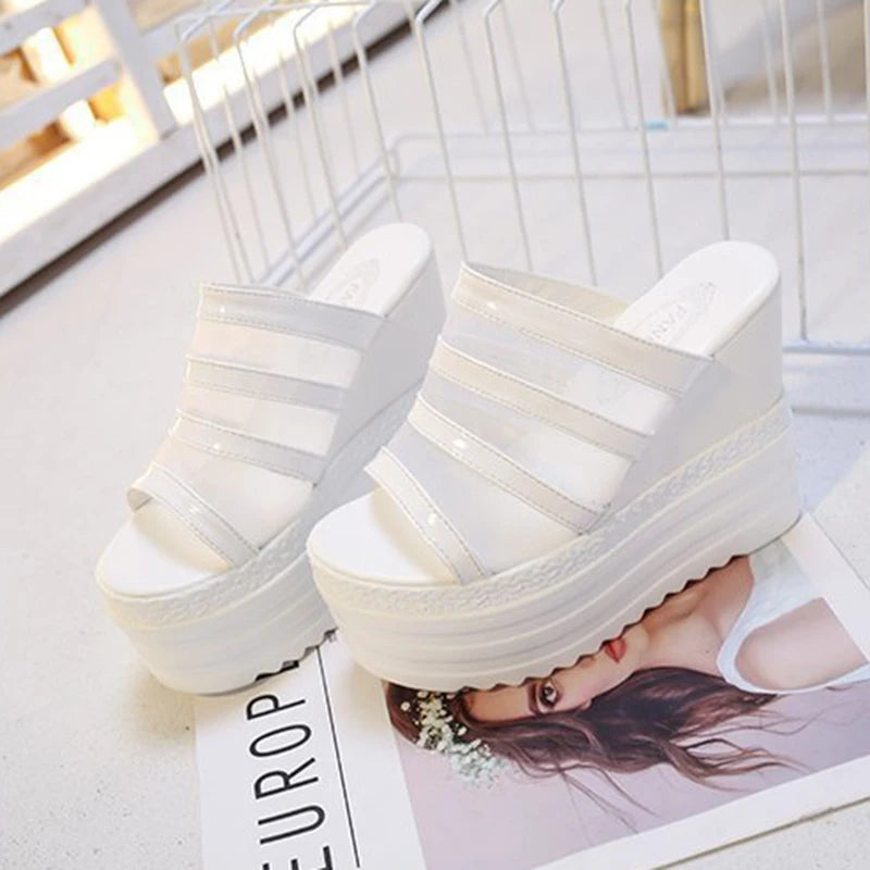 Women's Wedge Platform Sandals – High Heel Summer Slides Wedge Platform Sandals Axl A-white 36