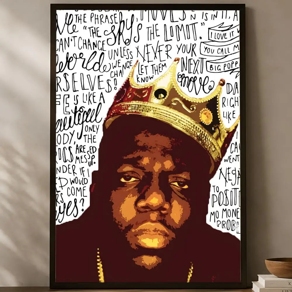 Notorious B.I.G. Self-Stick HD Wall Art Poster | Waterproof Wall Art Poster Axl White03 40X50cmNoframe