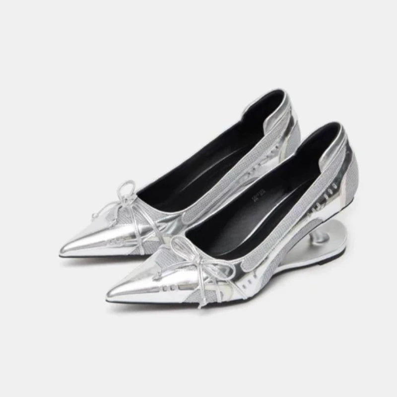 Women's Bow Mary Jane Pumps – Pointed Toe Block Heels Mary Jane Pumps Axl
