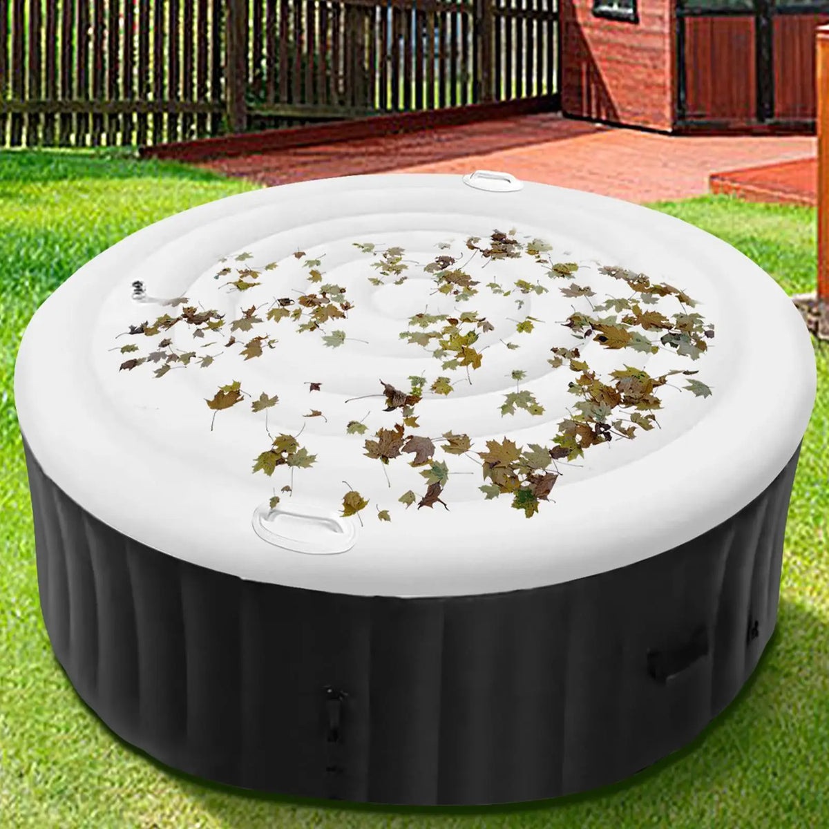 Round Inflatable Hot Tub Cover with Handles – Windproof PVC Lid Hot Tub Cover Axl
