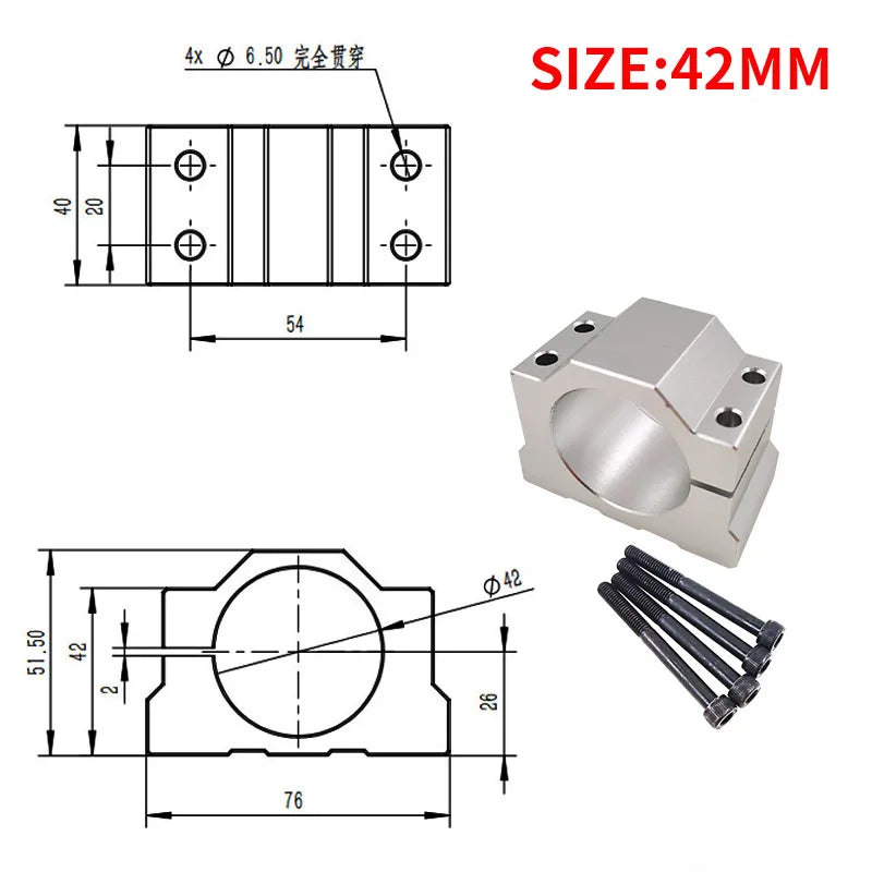 Metal Alloy DC Motor Fixing Bracket 40–48mm Spindle Mount Motor Fixing Bracket Axl 42mm