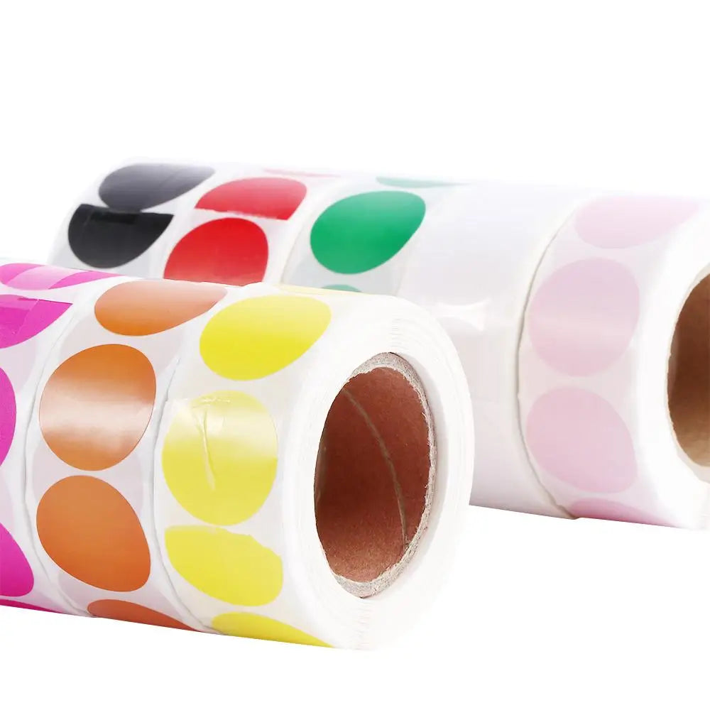 500 Round Dot Color Stickers – 1 Inch Label Roll, 10 Colors Color Dot Stickers Axl