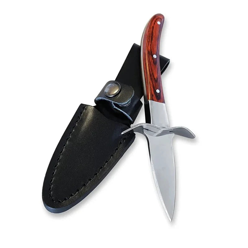 Oyster Shucking Knife – Wood Handle & Stainless Steel Seafood Tool Seafood Shucking Knife Axl Red
