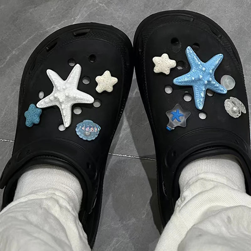 Sea Shell Shoe Charms Set – Starfish & Lava Rock Clips DIY Shoe Charms Set Axl