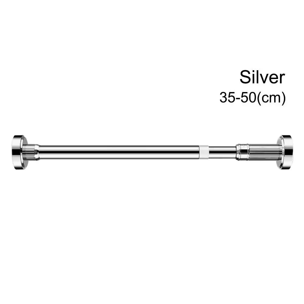 No-Drill Telescopic Clothes Drying Rod 35–80cm Stainless Steel Telescopic Drying Rod Axl silver-35-50cm