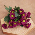 Autumn Silk Daisy Artificial Flowers – Wedding & Home Decor Artificial Flower Bouquet Axl Purple Red 1pcs