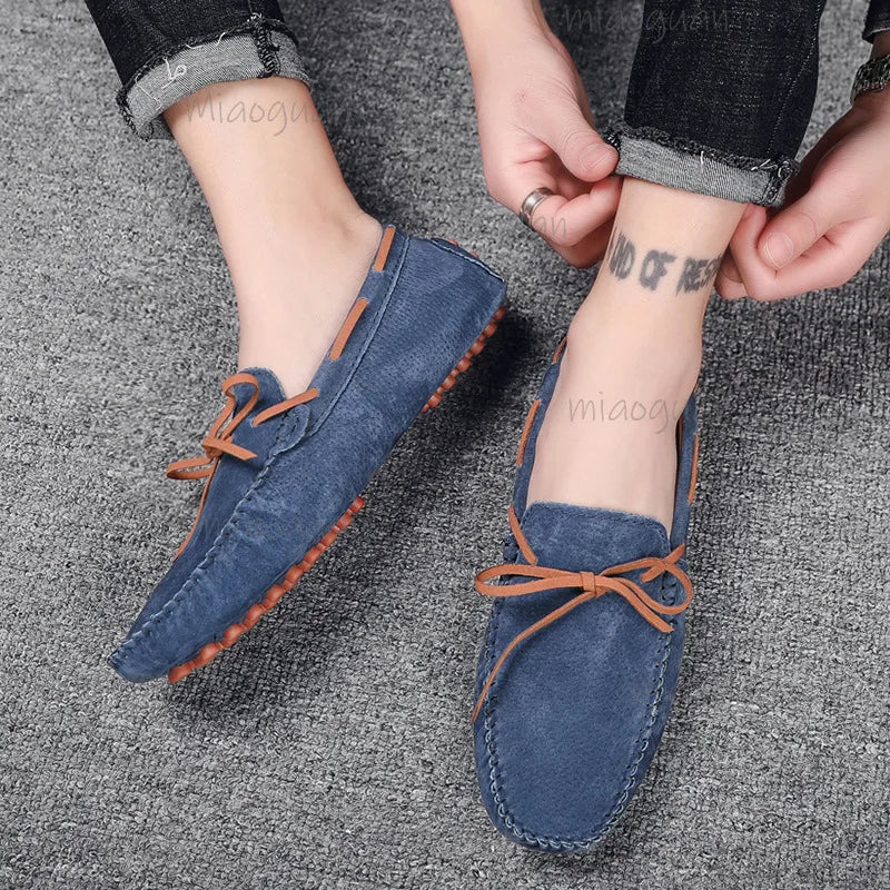 Men's Slip-On Suede Loafers – Soft Sole Casual Shoes Size 38–49 Men's Loafers Axl