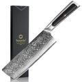 Sunnecko Damascus Kitchen Knife Set | VG10 Core 67-Layer Steel Damascus Kitchen Knife Set Axl 7 Inch Nakiri Knife China Mainland