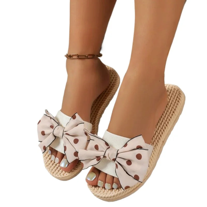 Women's Bow Knot Slide Sandals – Non-Slip Beach Slippers Slide Sandals Axl