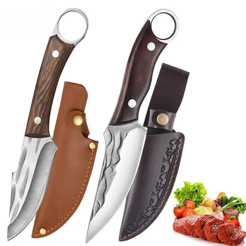 InLeung Stainless Steel Boning Chef Knife – Wooden Handle Kitchen Knife Axl