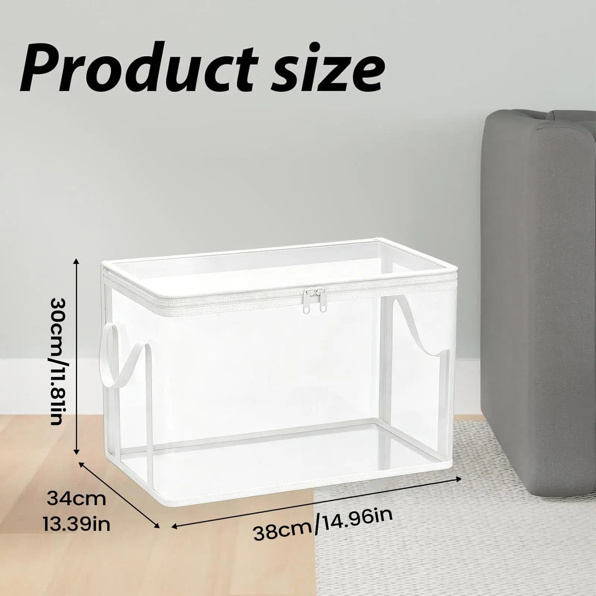 2-Piece Plush Toy Storage Organizer Chest – Clear PVC Bins Toy Storage Organizer Axl