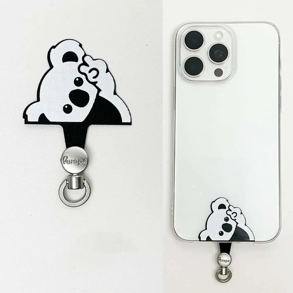 Cartoon Animal Phone Tether Tab – Detachable Metal Ring Patch Phone Tether Tab Axl
