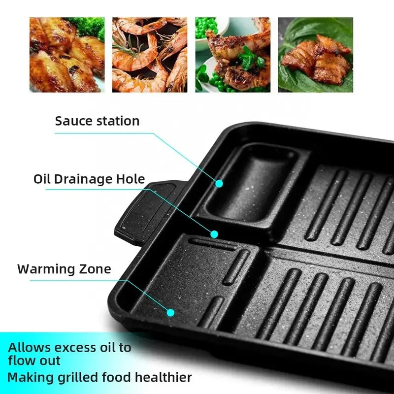 Titanium-Coated Korean BBQ Griddle Pan | Camping Grill Plate BBQ Griddle Pan Axl