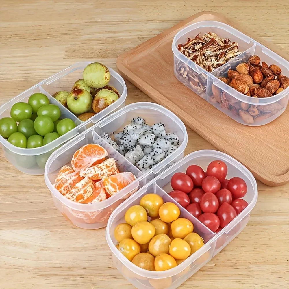 Dual Compartment Food Storage Container & Spice Organizer Food Storage Container Axl transparent -4pcs