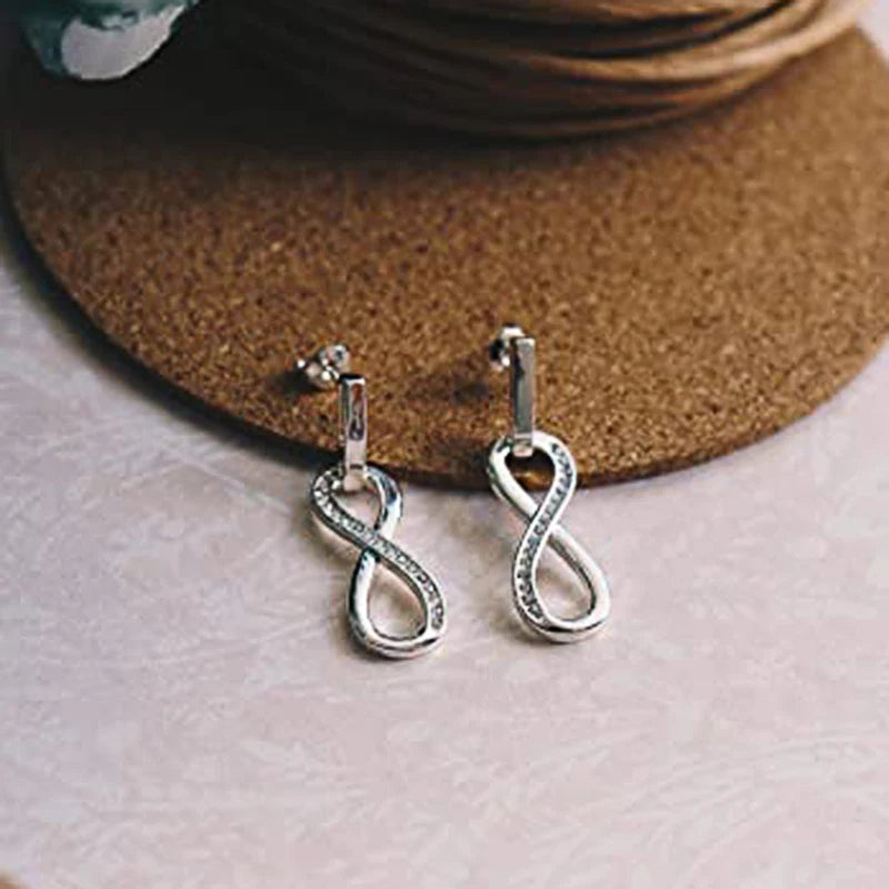 Huitan CZ Stone Silver Drop Earrings – Geometric Women's Jewelry Drop Earrings Axl