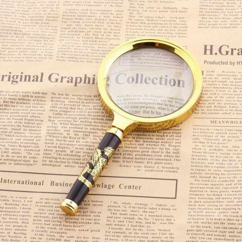 10x Handheld Magnifying Glass – Wood Handle FMC Loupe 60–80mm Handheld Magnifier Loupe Axl