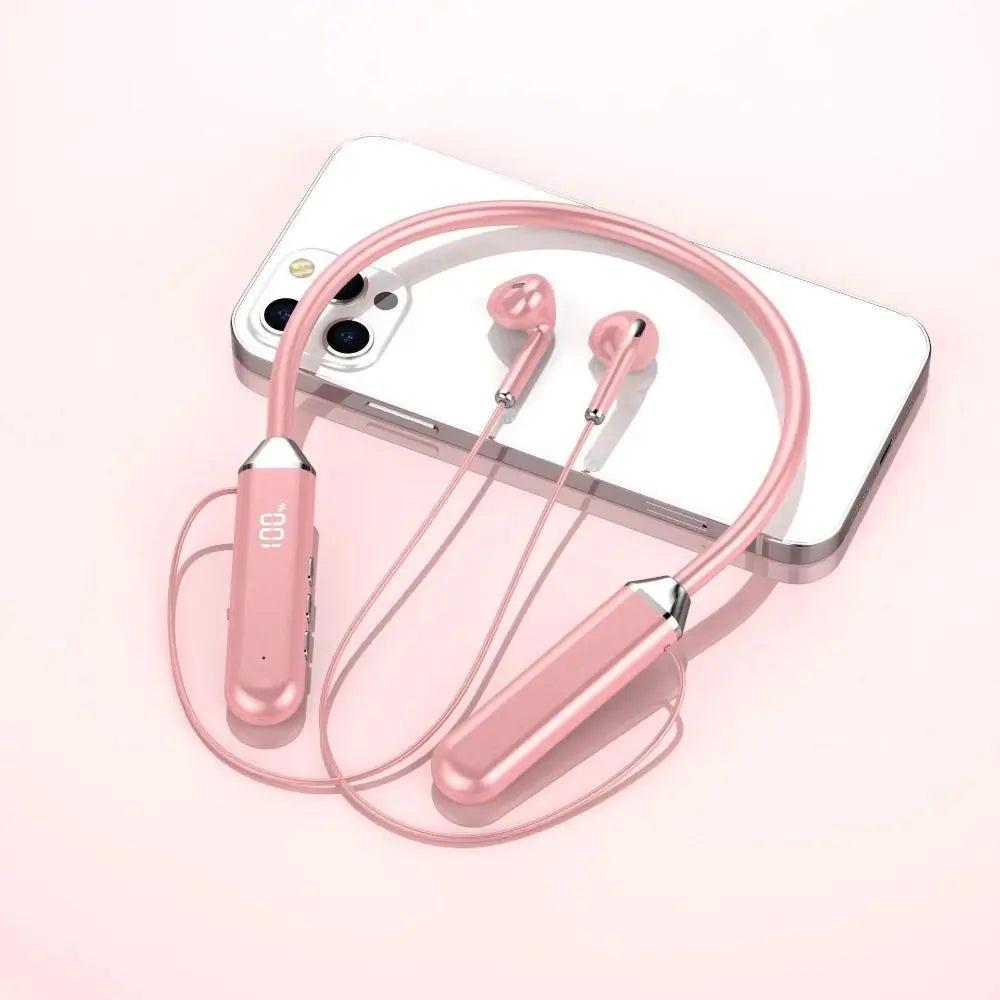 Waterproof Bluetooth Neckband Headphones | Aluminum Alloy ANC Neckband Headphones Axl pink