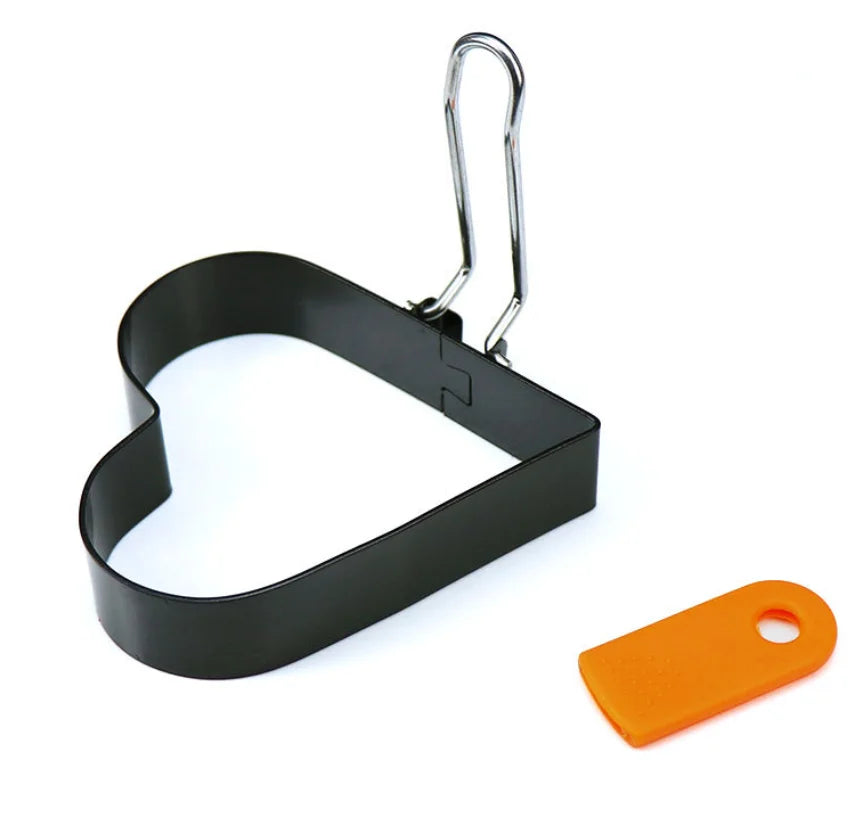 5-Pc Stainless Steel Egg Mold Set – Heart, Star & Pancake Rings Egg Pancake Mold Set Axl