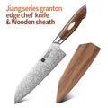 XINZUO 7.8" 110-Layer Damascus Steel Chef's Knife | Jiang Series Damascus Chef's Knife Axl with Wooden sheath