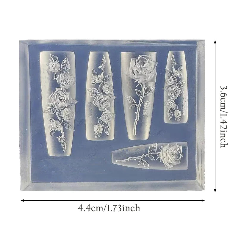 Rose Flower Silicone Nail Art Mold – DIY Charm & Jewelry Maker Nail Art Mold Axl one size