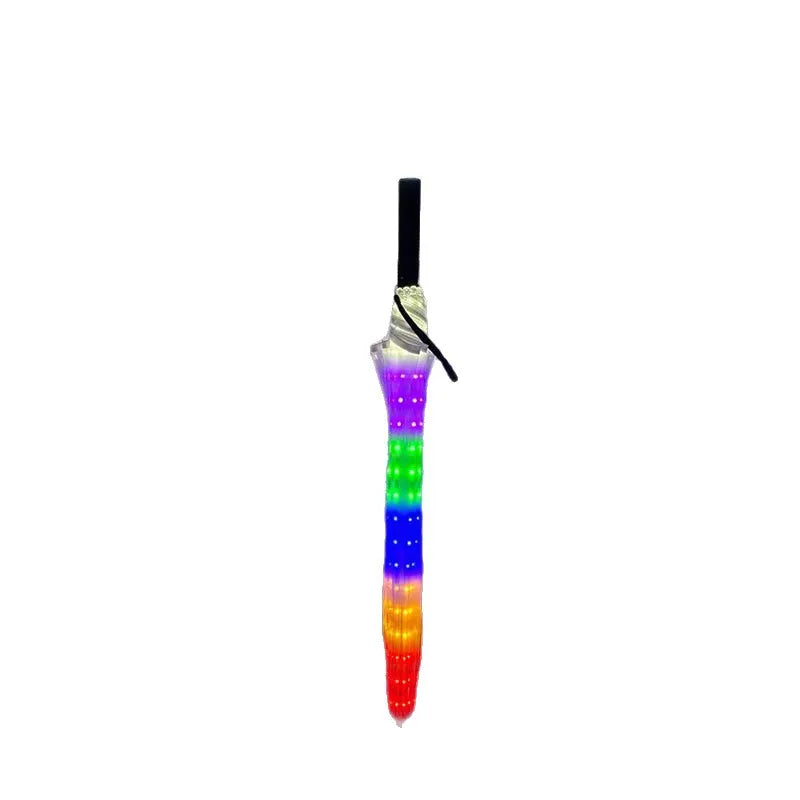 LED Light Transparent Umbrella – Colorful Flashlight Long Handle LED Flashlight Umbrella Axl