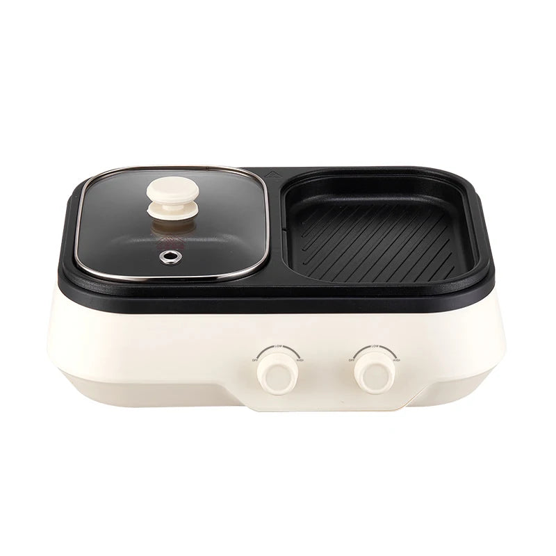 BALASHOV 2-in-1 Electric Hot Pot Grill Cooker – Non-Stick Electric Hot Pot Grill Axl WHITE UK