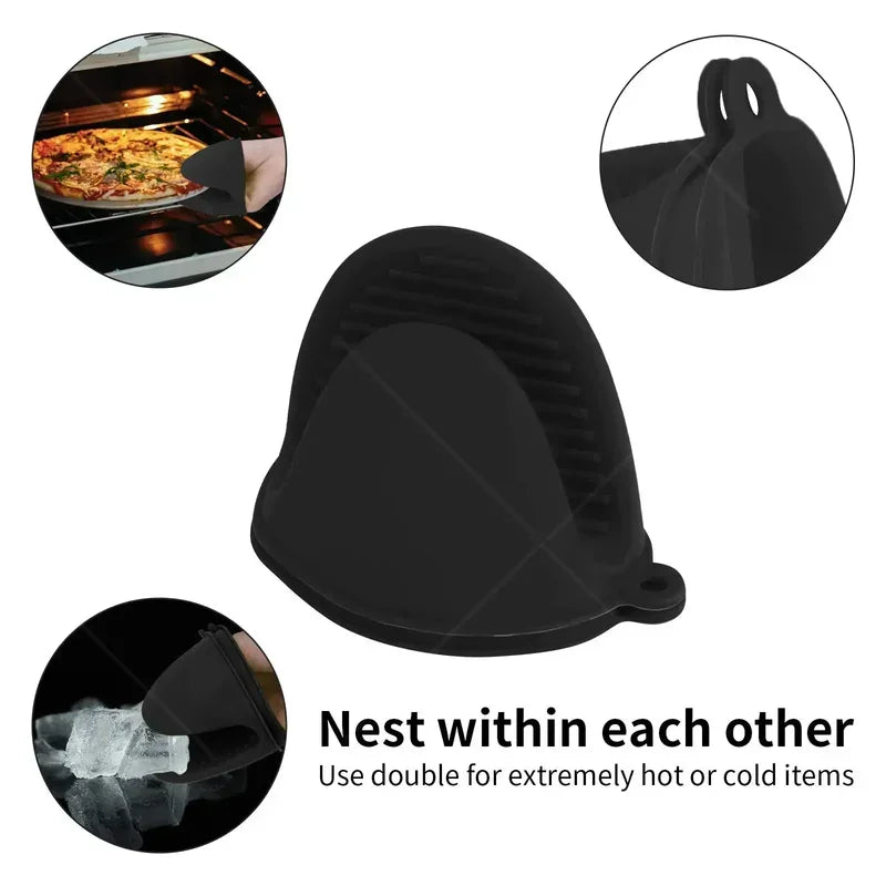 2-Pack Silicone Oven Mitts – Heat-Resistant Non-Slip Pot Holders Silicone Oven Mitts Axl