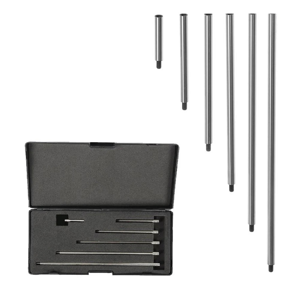 6-Pc Dial Indicator Extension Rod Set | M2.5 Thread 25–152mm Indicator Extension Rods Axl