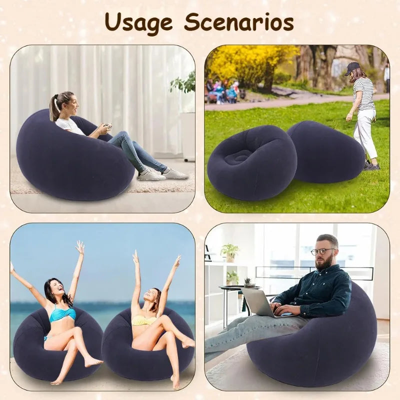 Portable Inflatable Sofa – Indoor & Outdoor Lounge Chair Inflatable Lounge Sofa Axl
